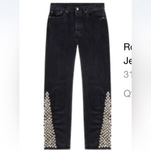 Denim Tears Black jeans with metal studded embellishments